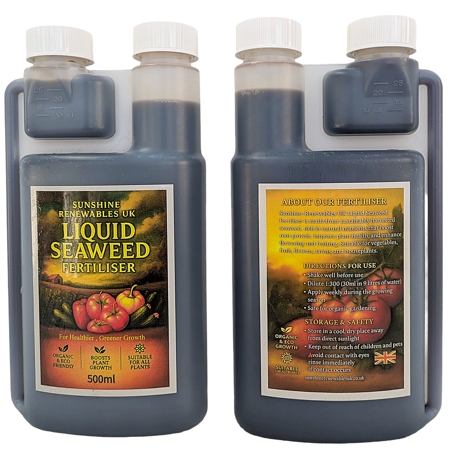 Liquid Seaweed Fertiliser 500ml - Organic General Purpose Garden Feed