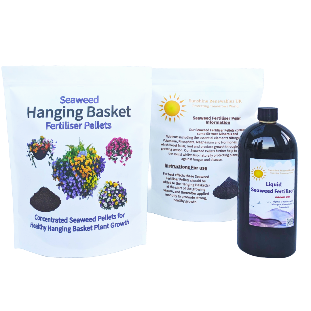 Seaweed Hanging Basket Pellets 1kg + Premium Seaweed Liquid Fertiliser 1L