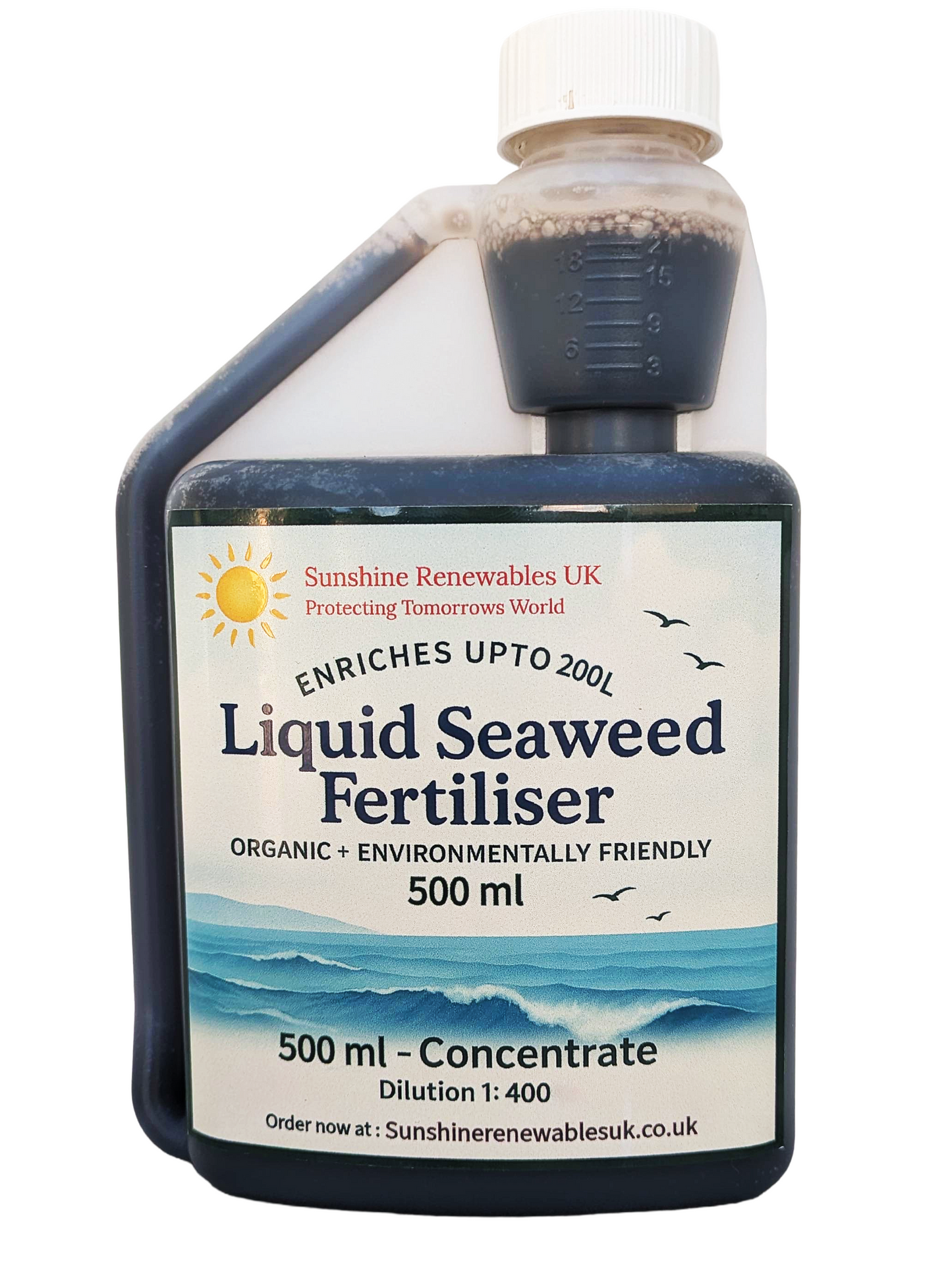 500ml Ultra-Concentrated Liquid Seaweed Fertiliser – Strong General Purpose Feed (1:400 Dilution)