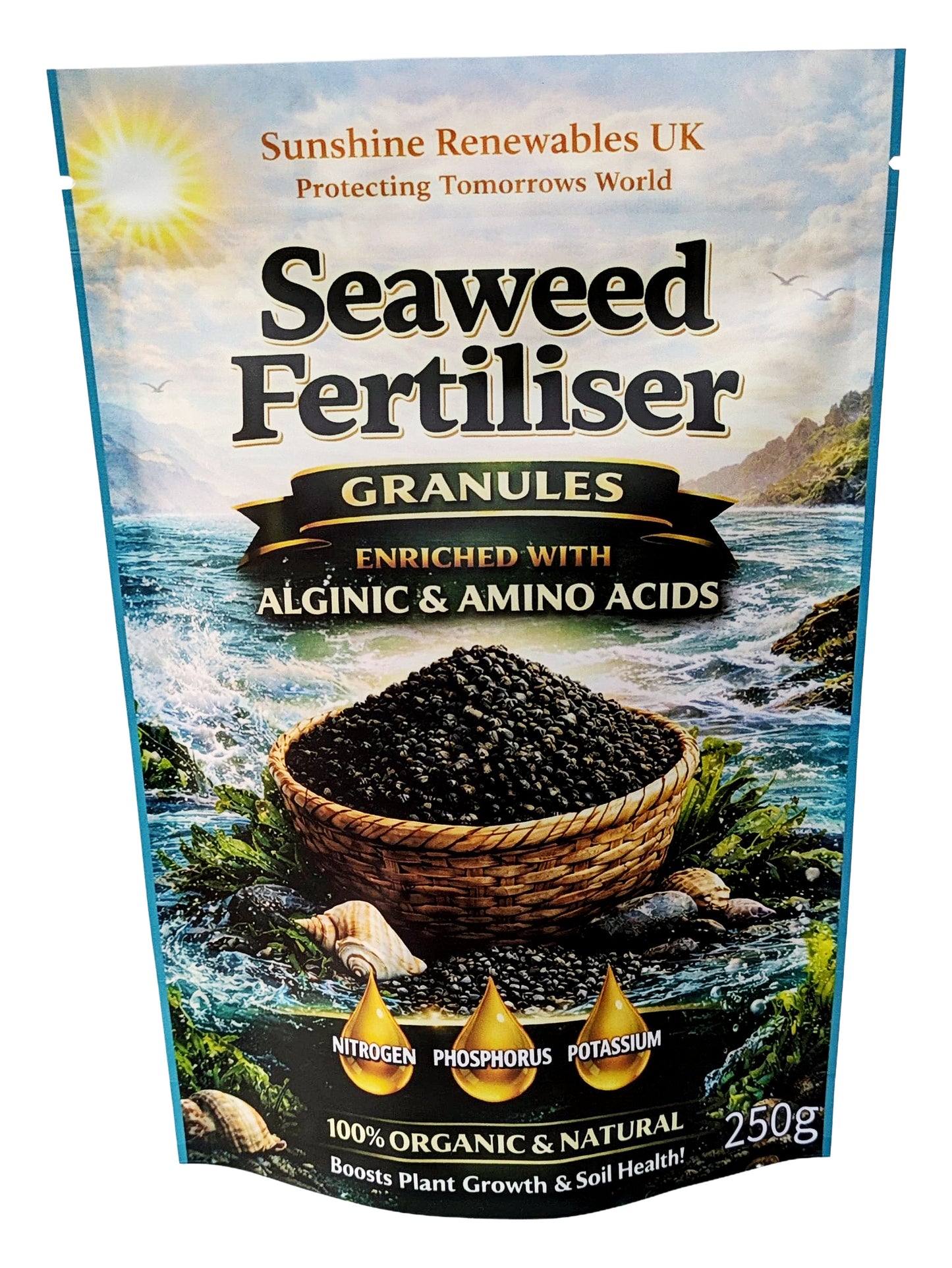250g Seaweed Fertiliser Granules – Highly Concentrated Slow-Release Organic Plant Feed