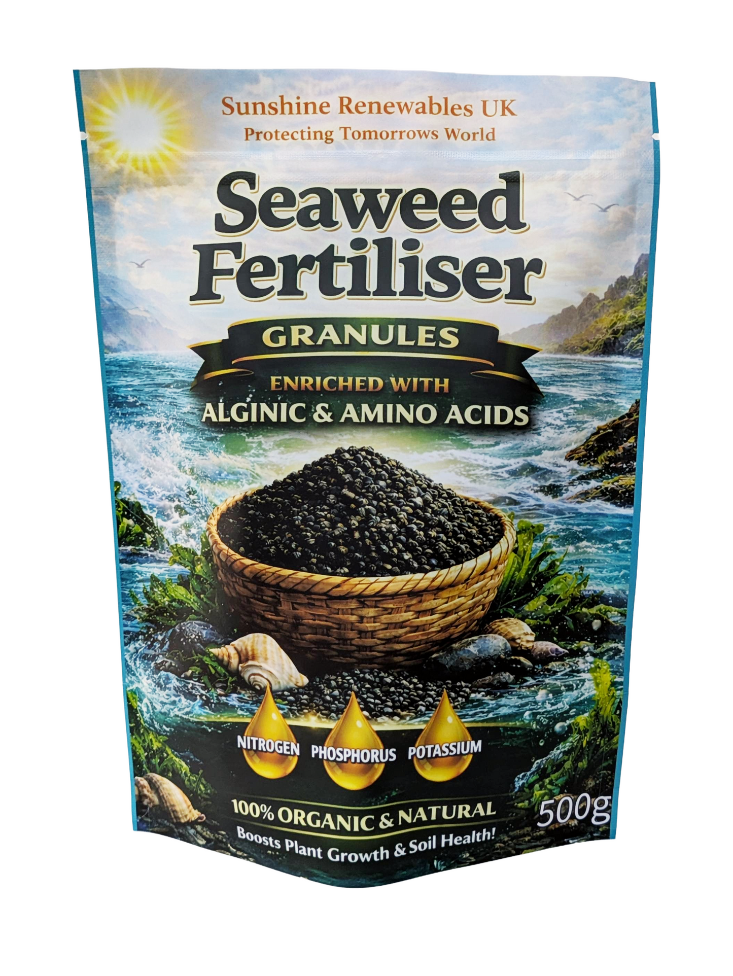 500g Seaweed Fertiliser Granules – Highly Concentrated Slow-Release Organic Plant Feed