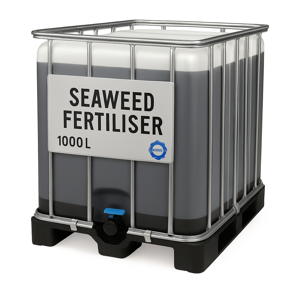 “1,000L Organic Seaweed Liquid Fertiliser (1:200 Concentrate) – Bulk IBC Container | Premium Natural Plant Growth Booster”