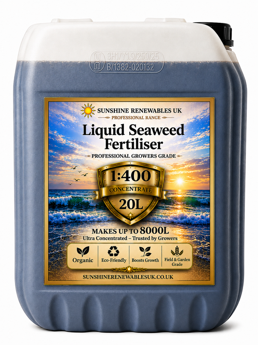 Liquid Seaweed Fertiliser Enhanced with added Chelated Iron (Fe) - 20L – Ultra-Concentrated - Super Strength 1:400 General Purpose Feed