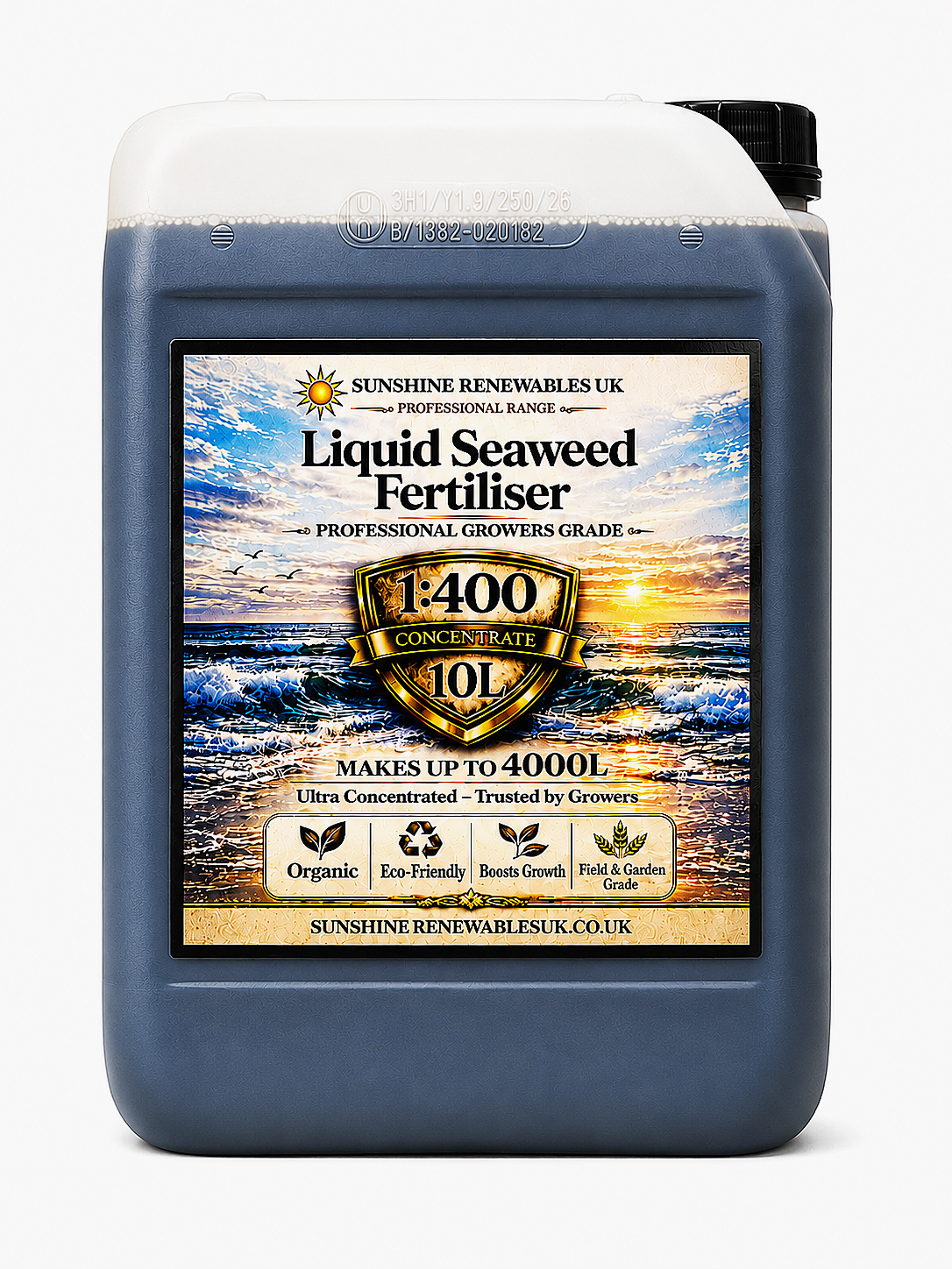 Liquid Seaweed Fertiliser Enhanced with added Chelated Iron (Fe) - 10L - Ultra-Concentrated – Super Strength 1:400 General Purpose Feed