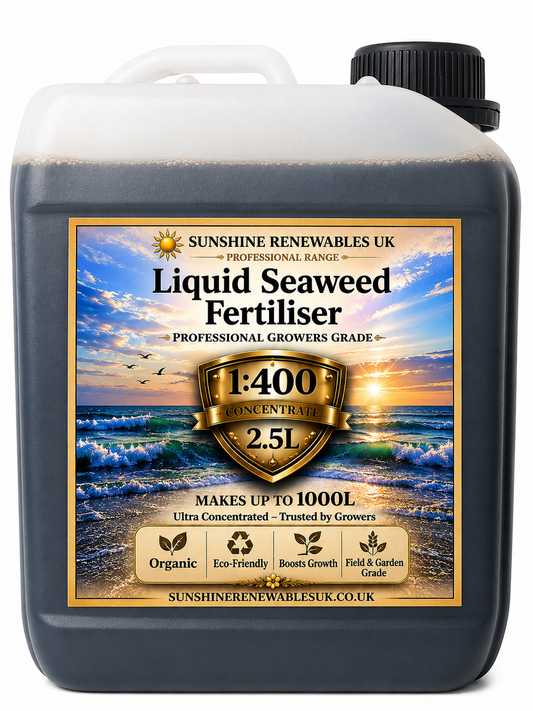Liquid Seaweed Fertiliser Enhanced with added Chelated Iron (Fe) - 2.5L – Ultra-Concentrated - Super Strength 1:400 General Purpose Feed