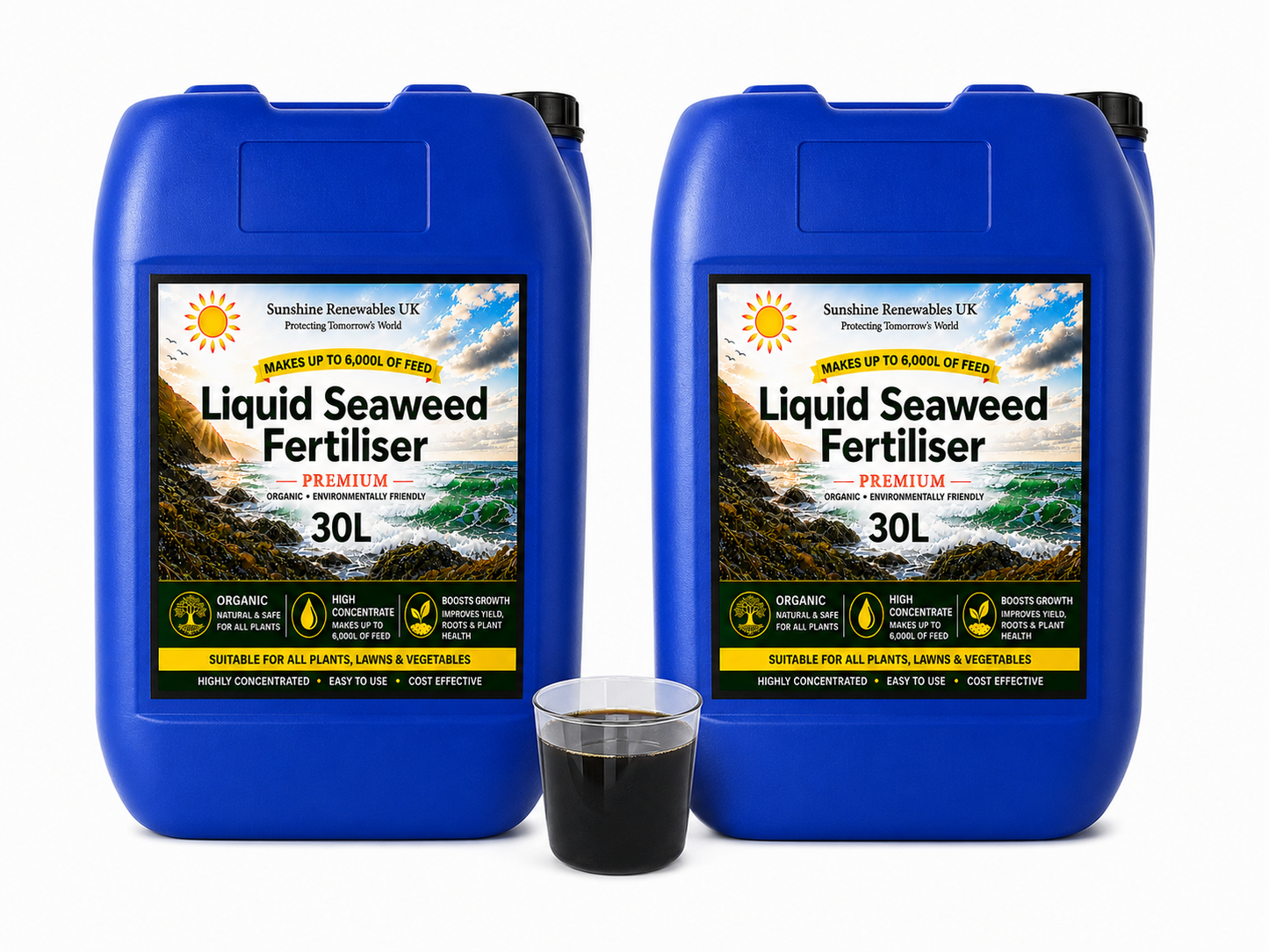 Liquid Seaweed Fertiliser – Premium 2 × 30L Organic 1:200 Concentrate (Bulk Pack)
